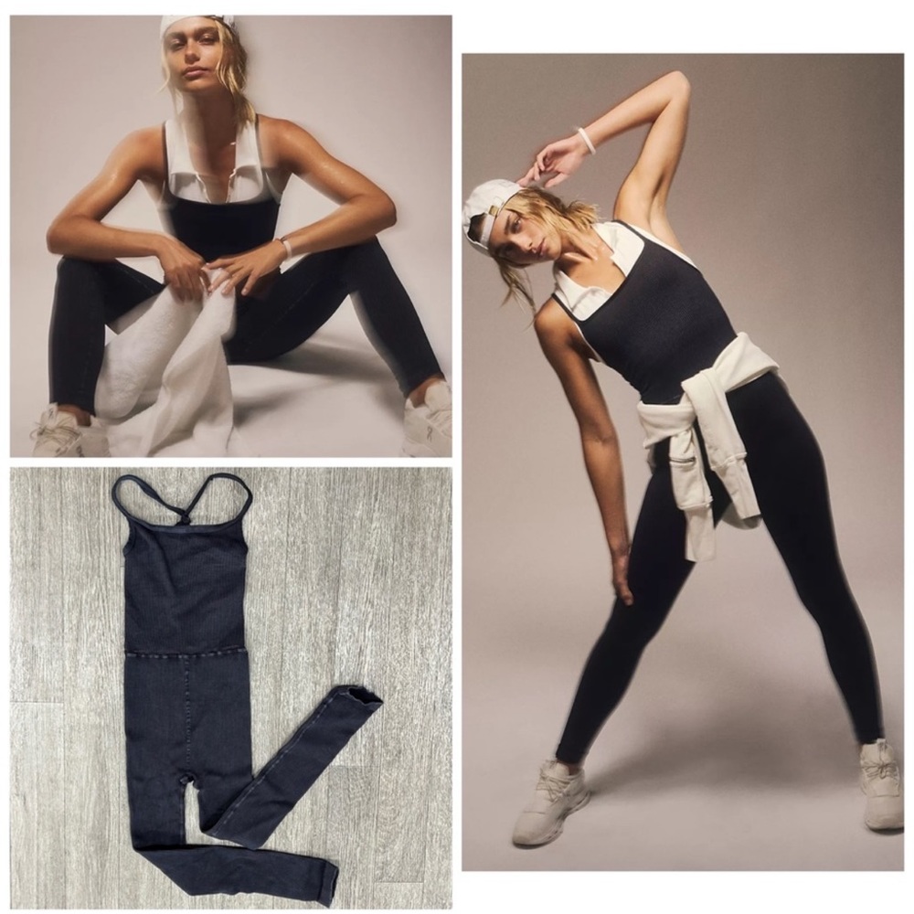 Free People Happiness Runs Square Neck Onesie - Size M/L